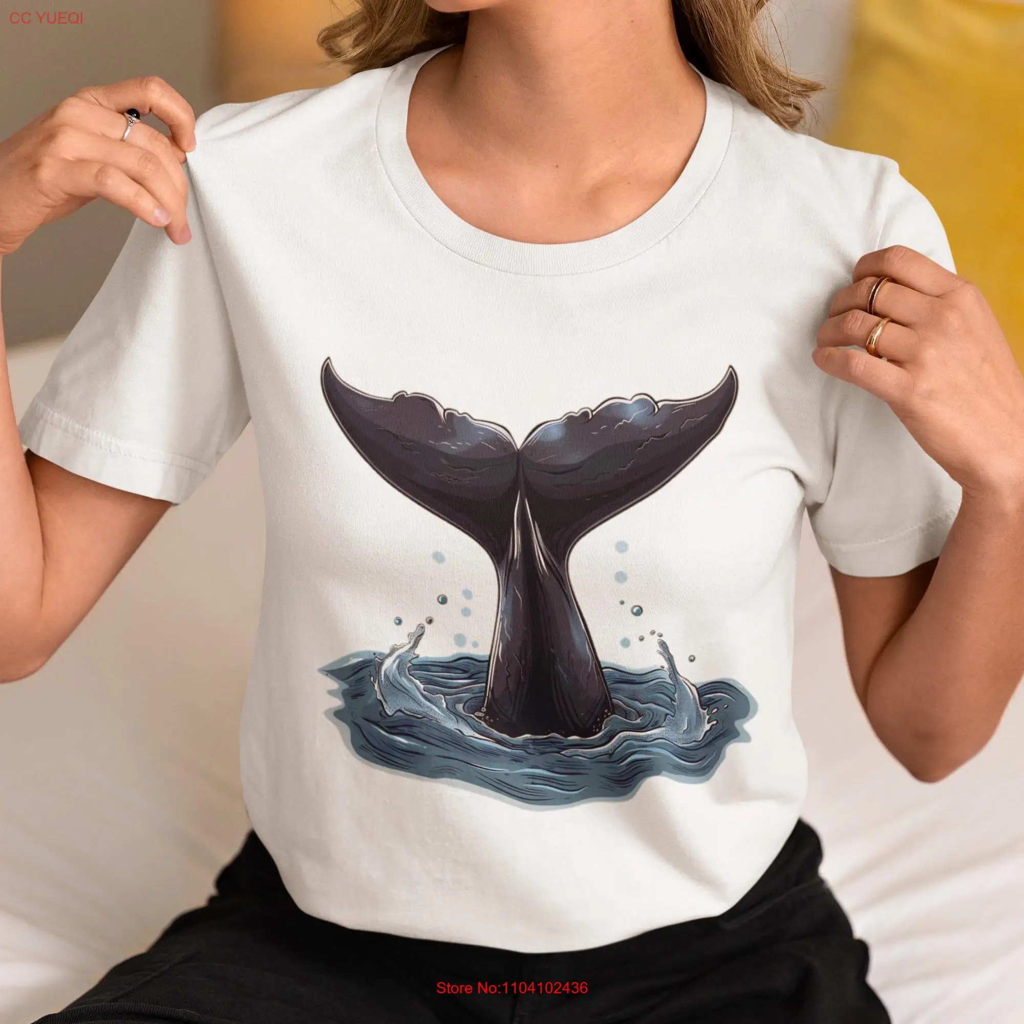 Футболка с длинным или коротким рукавом Освежающая рубашка рисунком Кита и