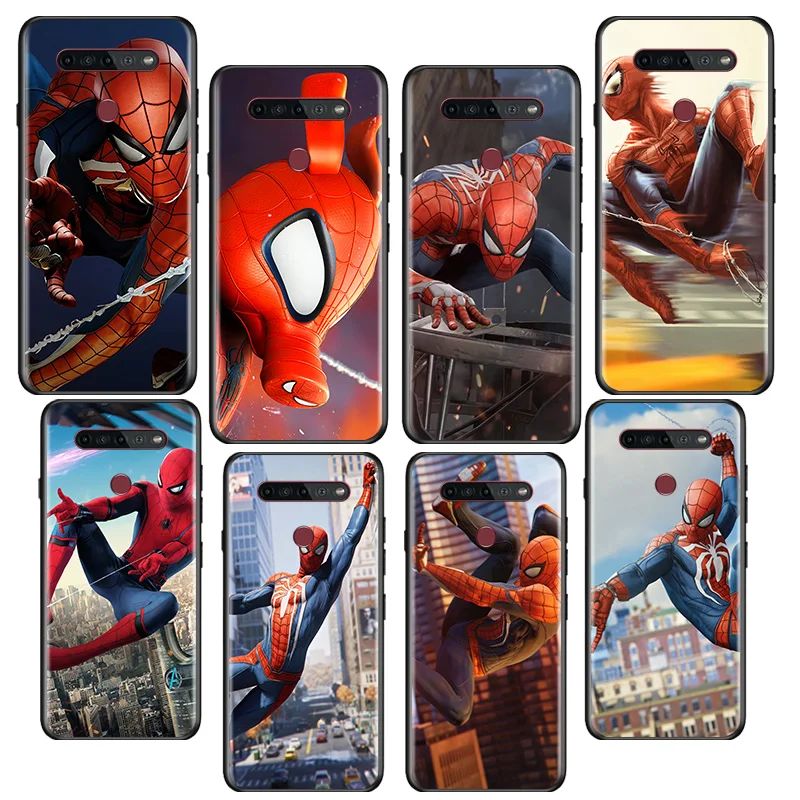 

Marvel Spiderman Anime For LG Q60 V30 V40 V50 V50S V60 G8 G8X G8S ThinQ 5G K22 K40S K41S K50S K51S K61 K71 K92 Black Phone Case