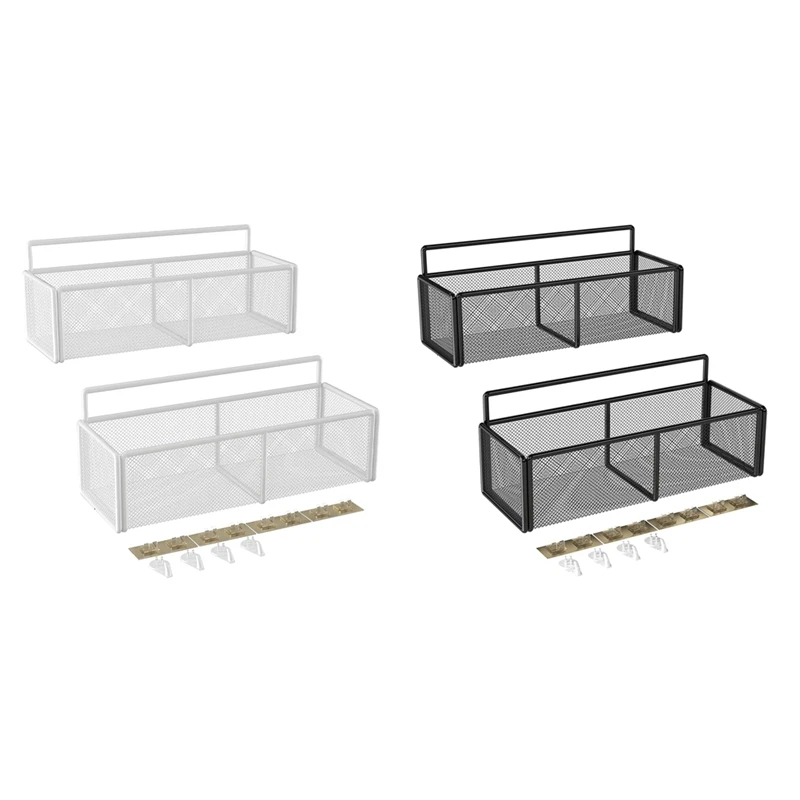 

2-Pack Shower Caddy Basket Shelf, Shower Organizer Wall Mounted Rustproof Basket With 4 Adhesives, No Drilling