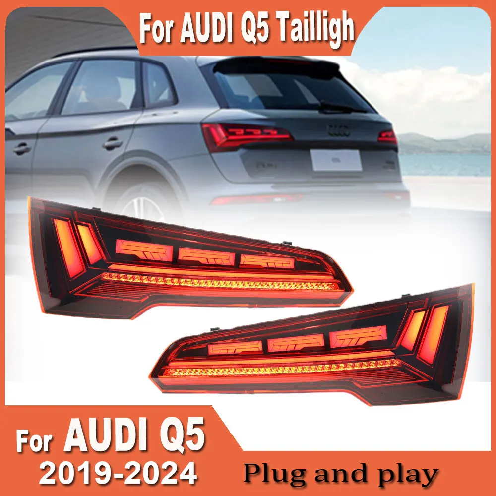 2 шт. автомобильные фары для Audi Q5 Q5L 2018-2024 светодиодные автоматические задние