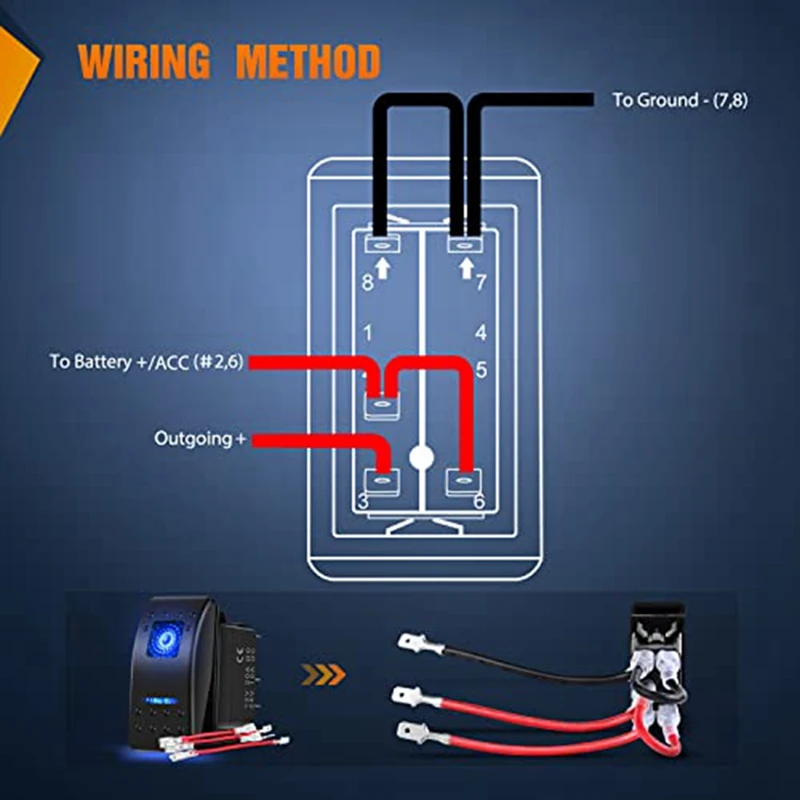 Фото 6 шт., 5-контактный Φ, 20A/12V 10A/24V переключатель для яхты 5P ABS + металл для грузовиков, лодок, автомобилей и мотоциклов №4
