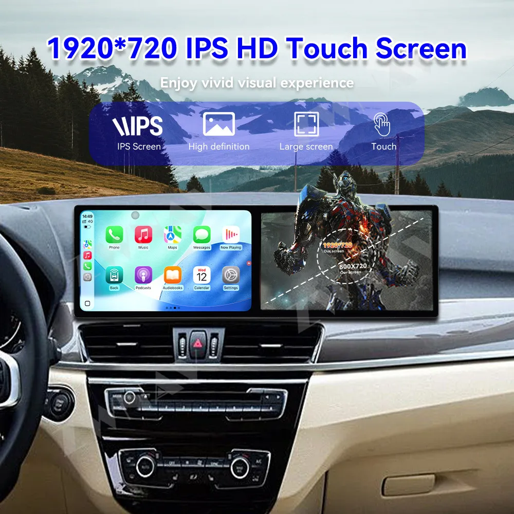 Автомобильный радиоприемник, беспроводной Carplay для BMW X1 F48 F49 2016-2019 EVO, двойной экран, GPS Navi Andriod, автомультимедийный плеер, головное устройство 4G (art.: 3920d43a5cc80) - 3920d43a5cc80