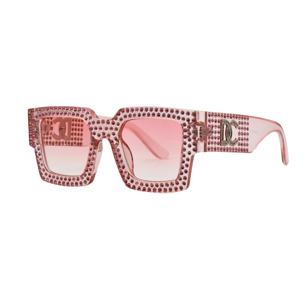 Роскошные квадратные солнцезащитные очки со стразами женские модные брендовые