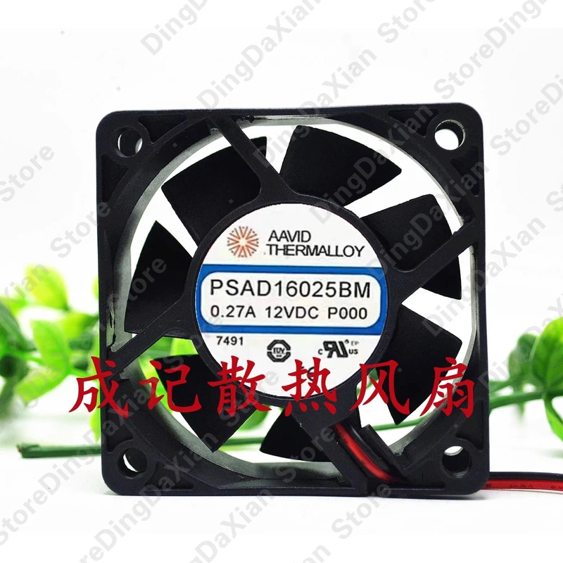 Фото Вентилятор охлаждения x For AAVID THERMALLOY 6025 PSAD16025BM DC12V 0.27A, 2-проводной, бесшумный, новый №1