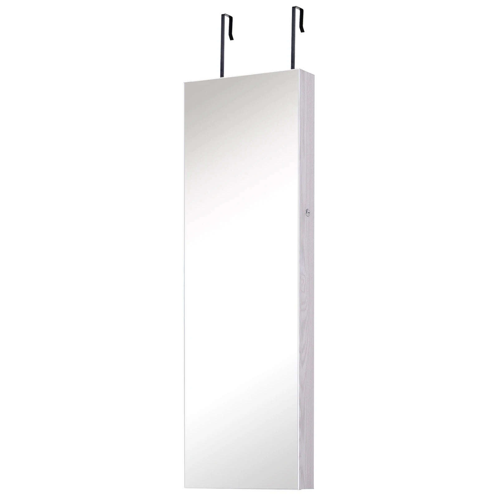aliexpress.com - HOMCOM mirror jewelry wall hanging with LED 5 shelves 2 drawers small mirror cabinet mounted with Lock 37x120x10cm