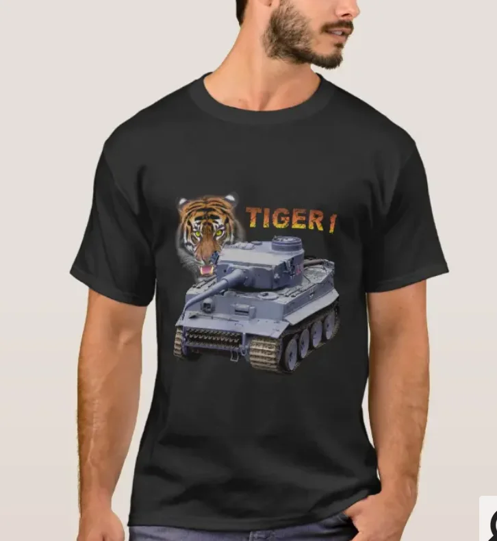 

Wehrmacht Panzer WWII German Panzerkampfwagen VI Tiger Ausf. E Tiger 1 Tank T-Shirt. Cotton Short Sleeve O-Neck Mens T Shirt New