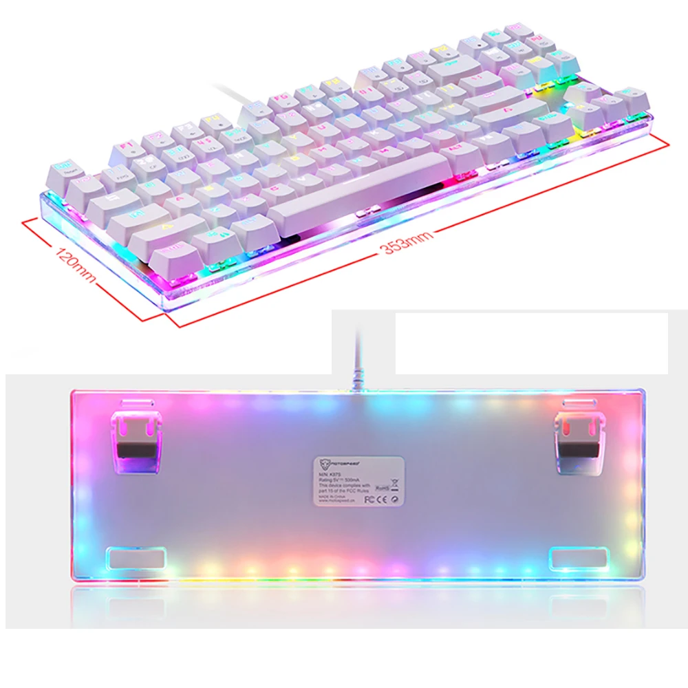 motospeed k87s gameing mechanical keyboard led with rgb backlight usb wired 87 keys red blue switch for pc computer laptop gamer free global shipping