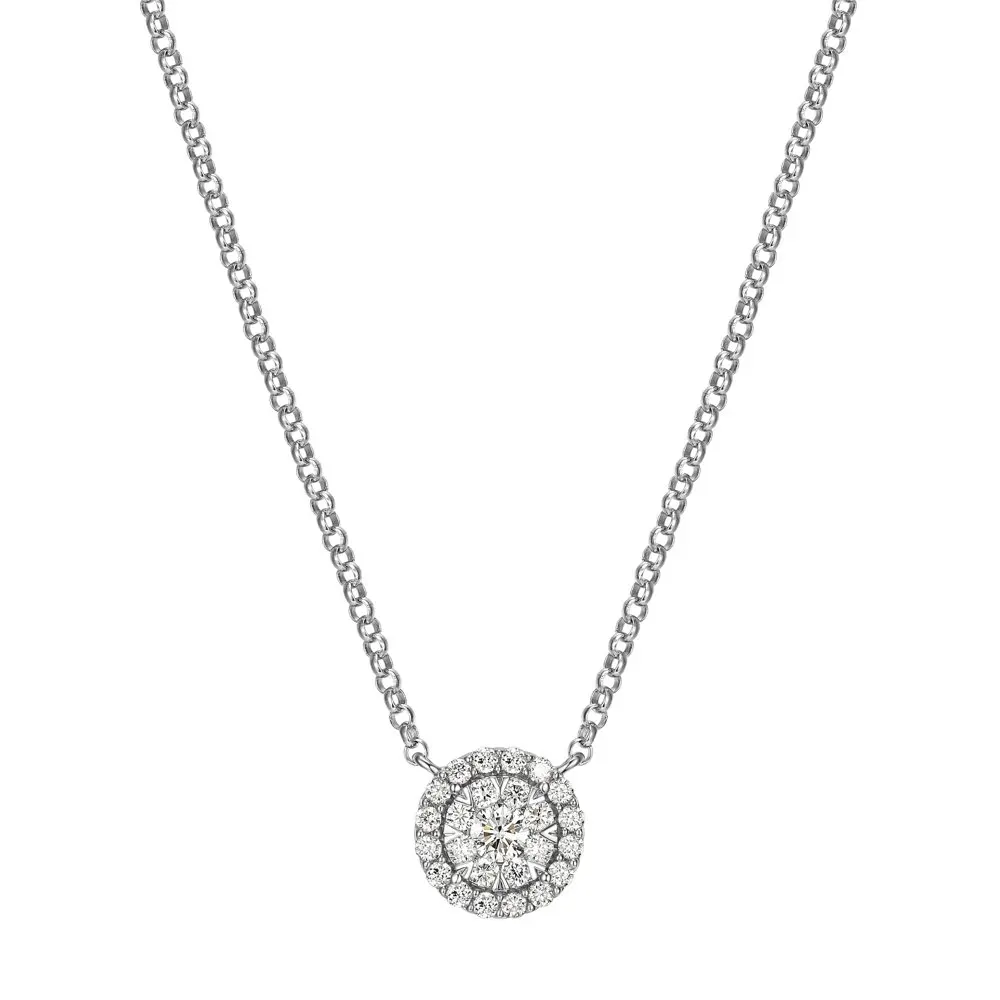 

1/2 CT TW Lab Grown Platinum Over Sterling Silver Necklace