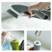 Add Liquid Long Handle Cleaning Brush Household Stove Small Brush Kitchen Pot Brush Tile Sink Gap Cleaning Brush