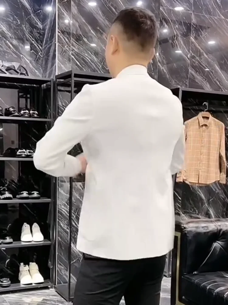 Весна 880 летний новый мужской костюм модный простой облегающий элегантный