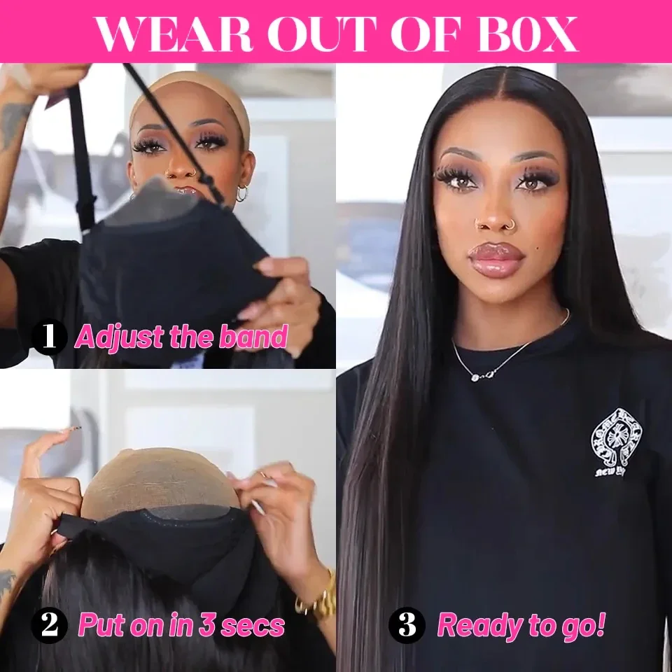 Парик Wear Go без клея 30 дюймов 34 дюйма 6x4 HD парик с фронтальной сеткой готовый к