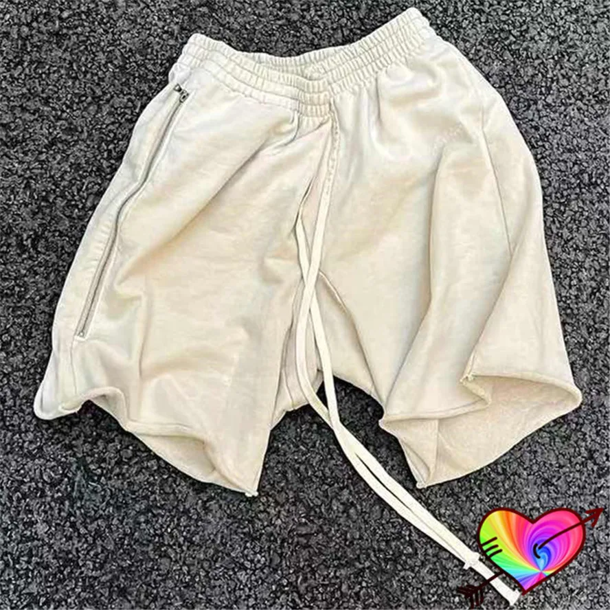 

One Side Zipper ASKYURSELF Shorts 2022 Men Women Apricot Embroidered ASKYURSELF Logo Shorts 1:1 Vintage ASK Breechcloth