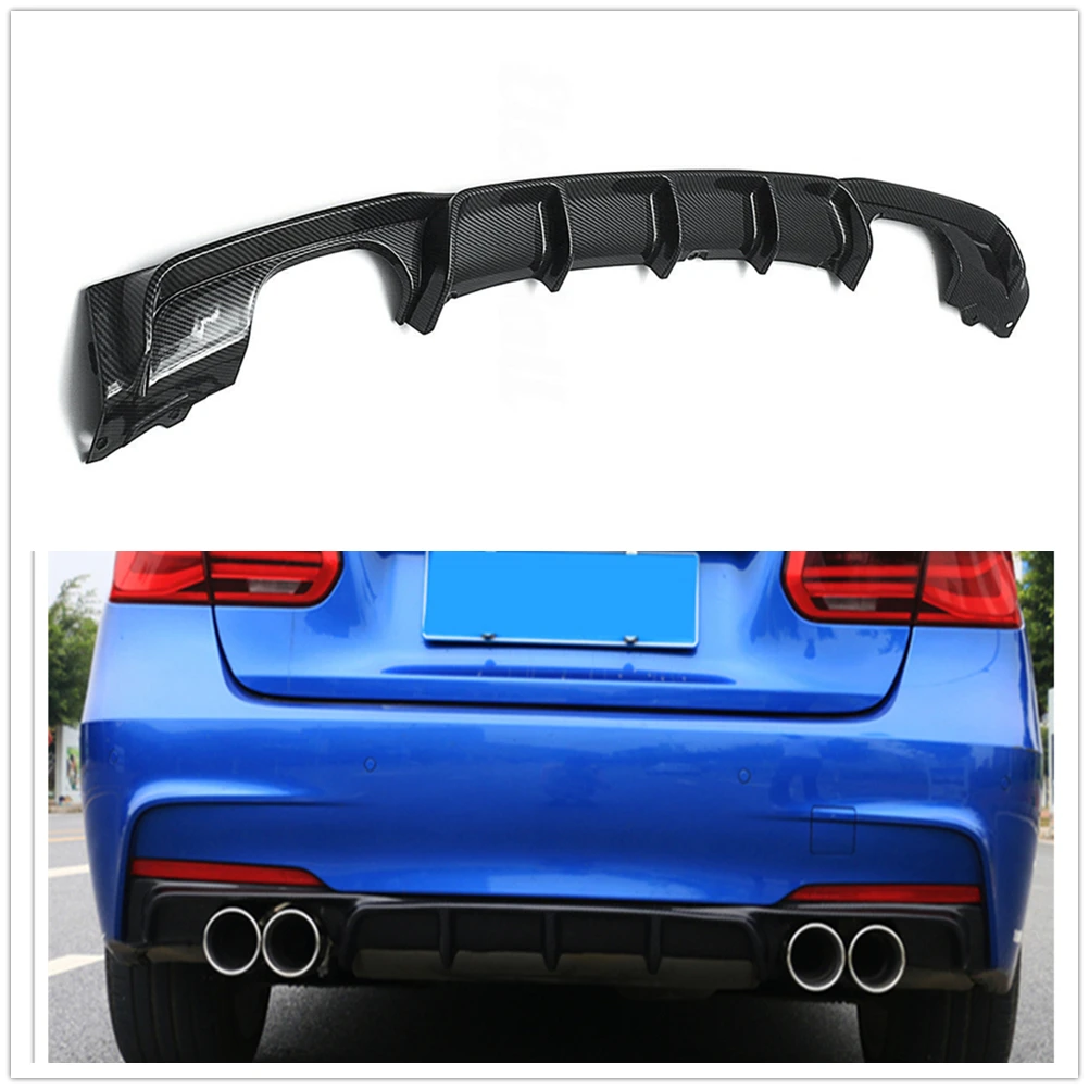 

For BMW F30 3 Series M-Sport 2014 2015 2016-2018 320i 325i 330i 335i Rear Bumper Diffuser Lip Carbon Fiber Look Spoiler Splitter