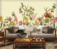 beibehang custom 3d wallpaper murals new chinese style flowers and birds flowers and plants lush growth background wall