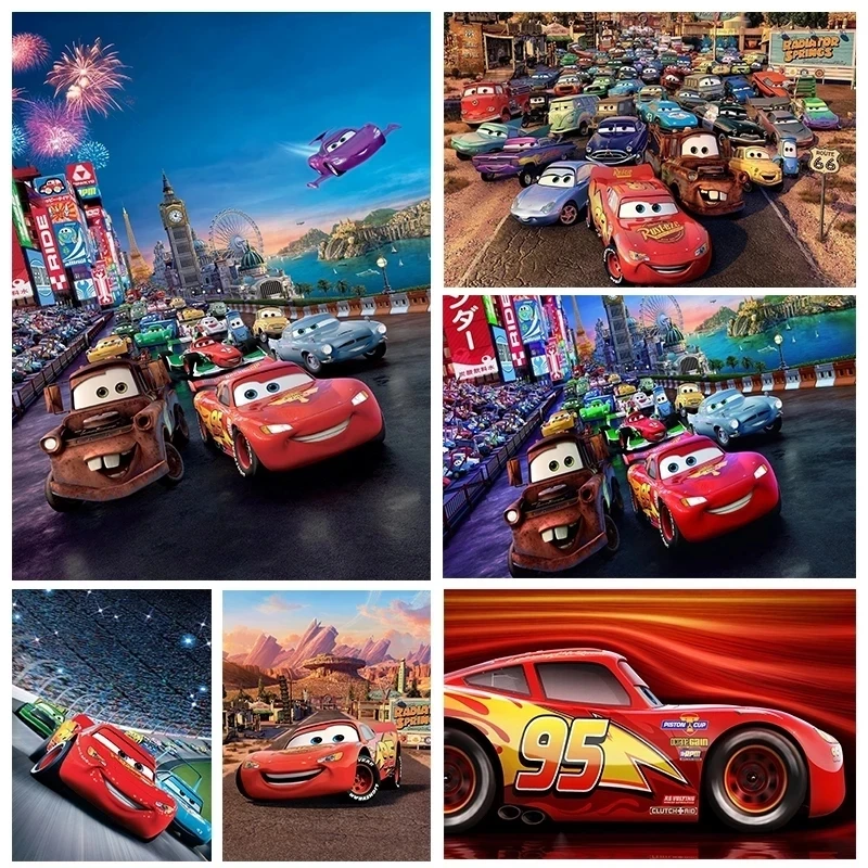 

Картина на холсте, мультяшный фильм, принт автомобиля 2 Молния Маккуин, искусство на стену, домашний декор, смешная картина, настенное искусство для детской спальни, без рамки