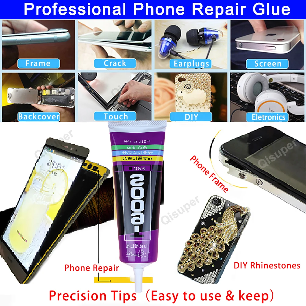 Универсальный черный эпоксидный клей для мобильного телефона T9000 ЖК-дисплей