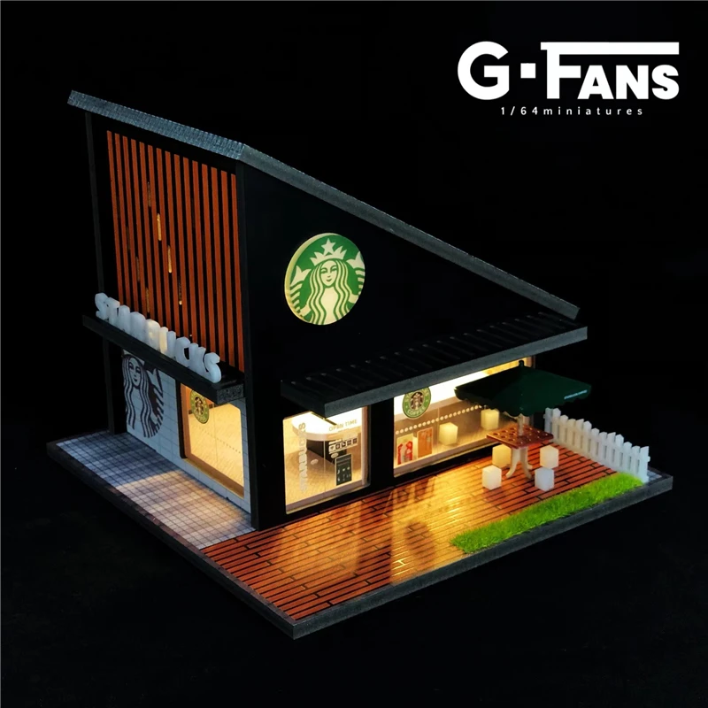 GFANS 1:64 светодиодный ные лампы для гаража литые модели автомобилей LAWSON Star Coffee Shop |