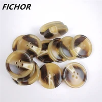 1020pcs 28mm 4 holes resin imitation horn buttons for clothing coat sweater suit cardigan black sewing accessories wholesale