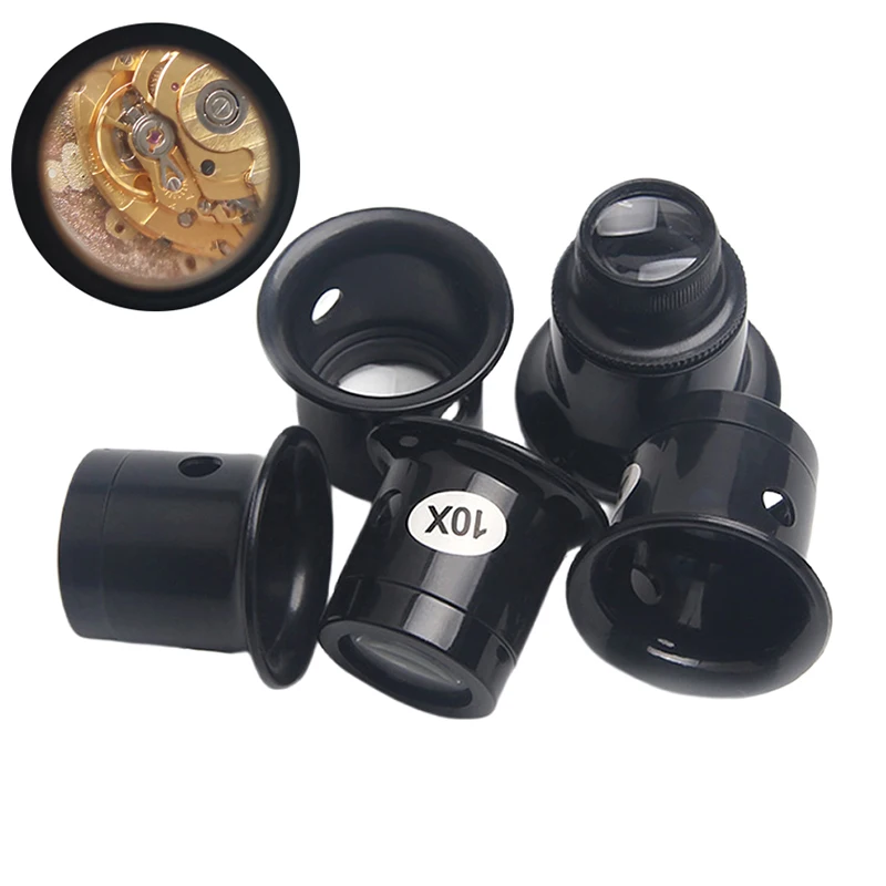 1/4 шт. 3x/5x/10x/15x/20x лупа для глаз лупы набор инструментов ремонта часов ювелирная