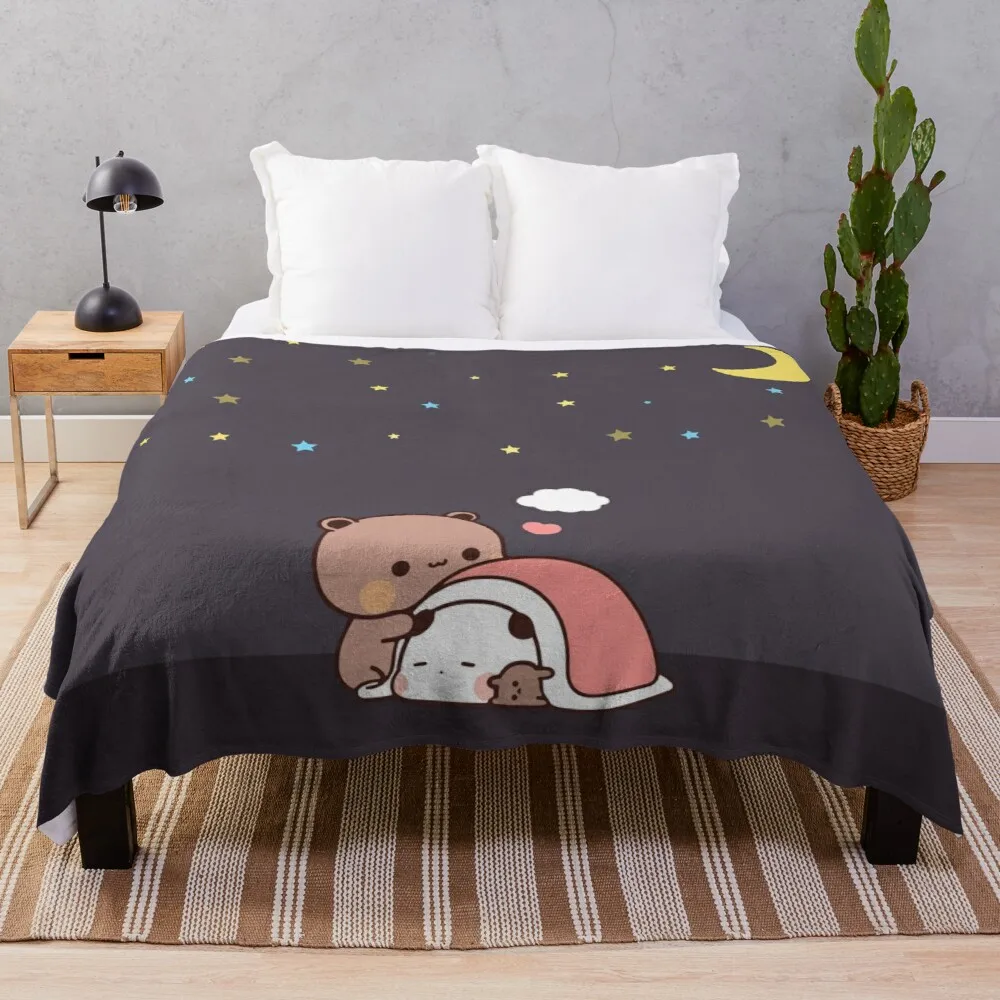 

Panda Bear, Bubu Dudu Throw Blanket Textile For Winter Home Flannel Fabric Luxury Throw Blanket Knitted Plaid