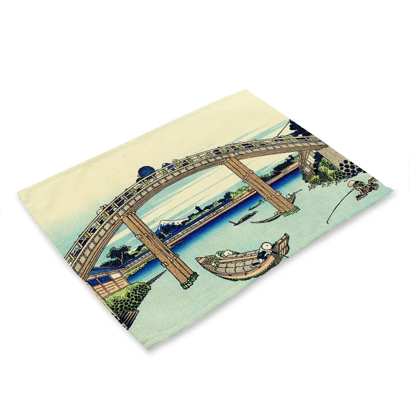 Японские хлопковые и льняные салфетки нескользящие изоляционные коврики для