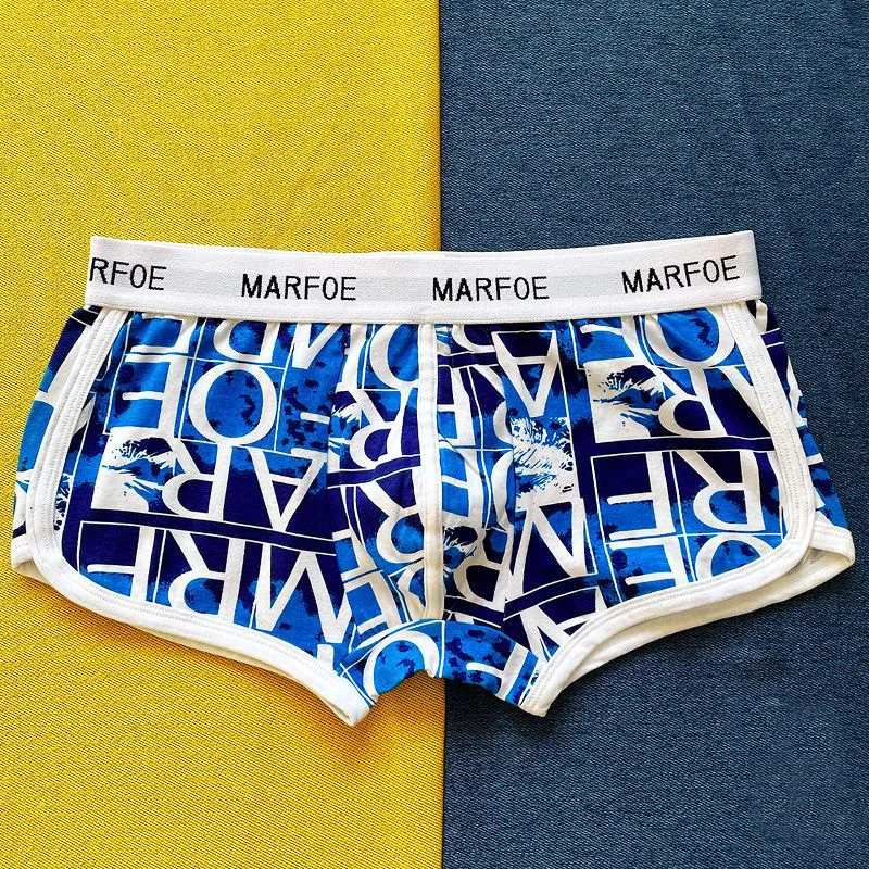 Мужские модные трусы мужское сексуальное хлопковое нижнее белье с принтом