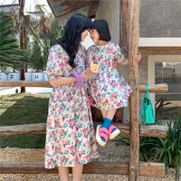 mom and baby dress for mother and daughter matching outfit parent child pair look girls and women floral dresses kids clothing