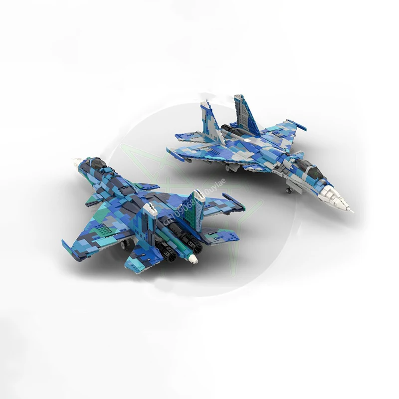 1973шт Moc 1:34 Масштаб России Судуй | SU-33 Flanker D Модель истребителя Строительные блоки