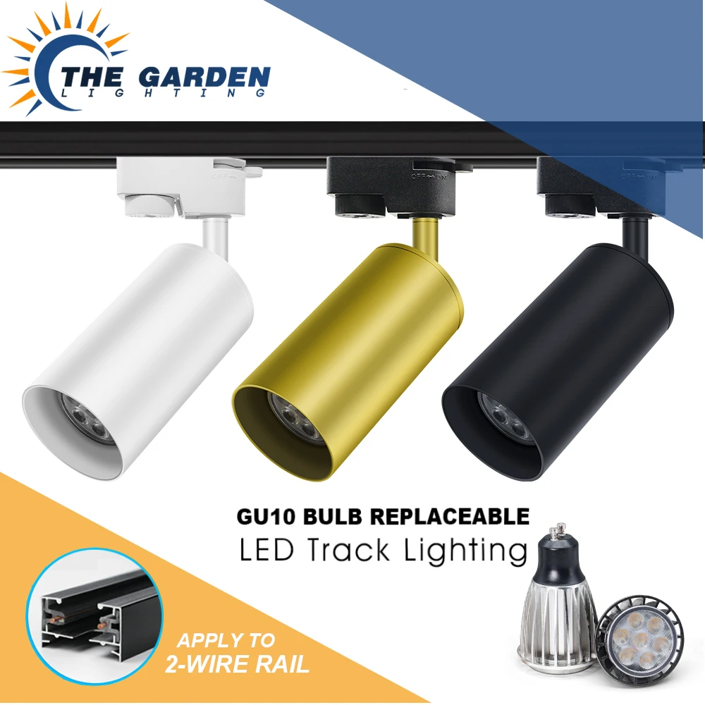

LED 7W Track Light with GU10 Rail Spotlights Lamp Tracking LED Fixture 110V 220V Spot Lights Bulb Fixtures for Clothing Store