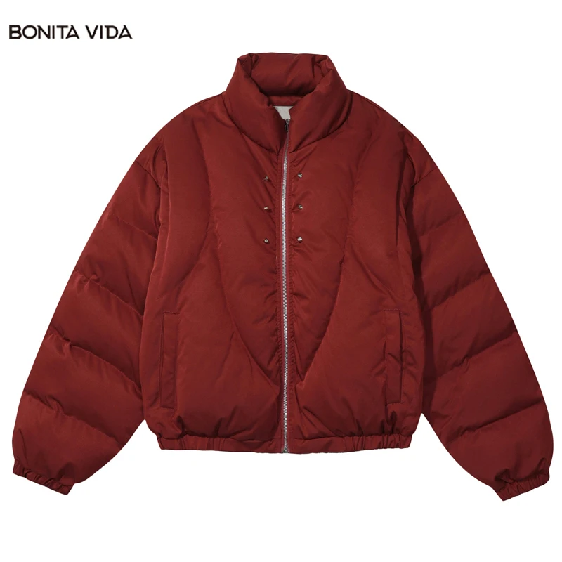 

Мужская водонепроницаемая парка с подкладкой, уличная одежда в стиле Харадзюку 2023, однотонная Толстая теплая парка с пузырьками, пальто в стиле хип-хоп, свободная пуховая куртка