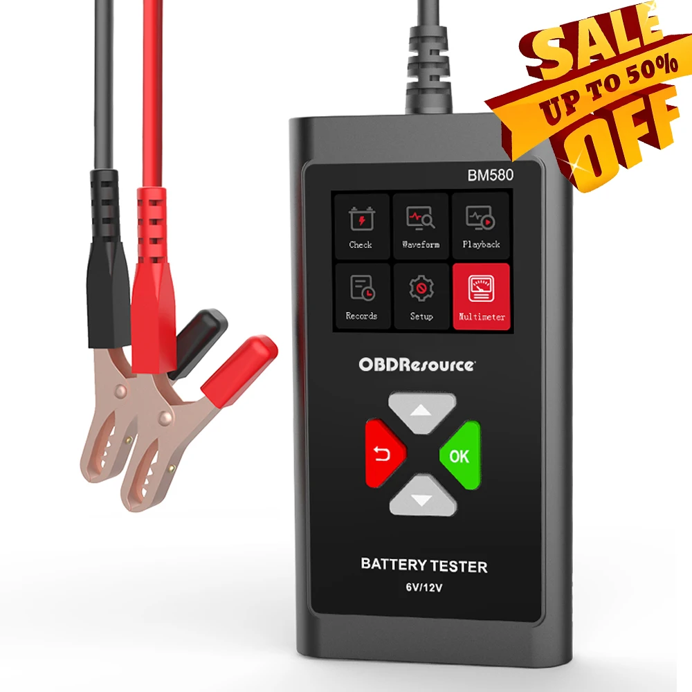 

Тестер Автомобильных Аккумуляторов OBDResource BM580 6В/12В 100-2000CCA, Анализатор