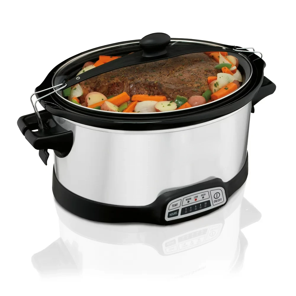 

Programmable Stay or Go Slow Cooker, 7 Quarts, Silver, 33576N
