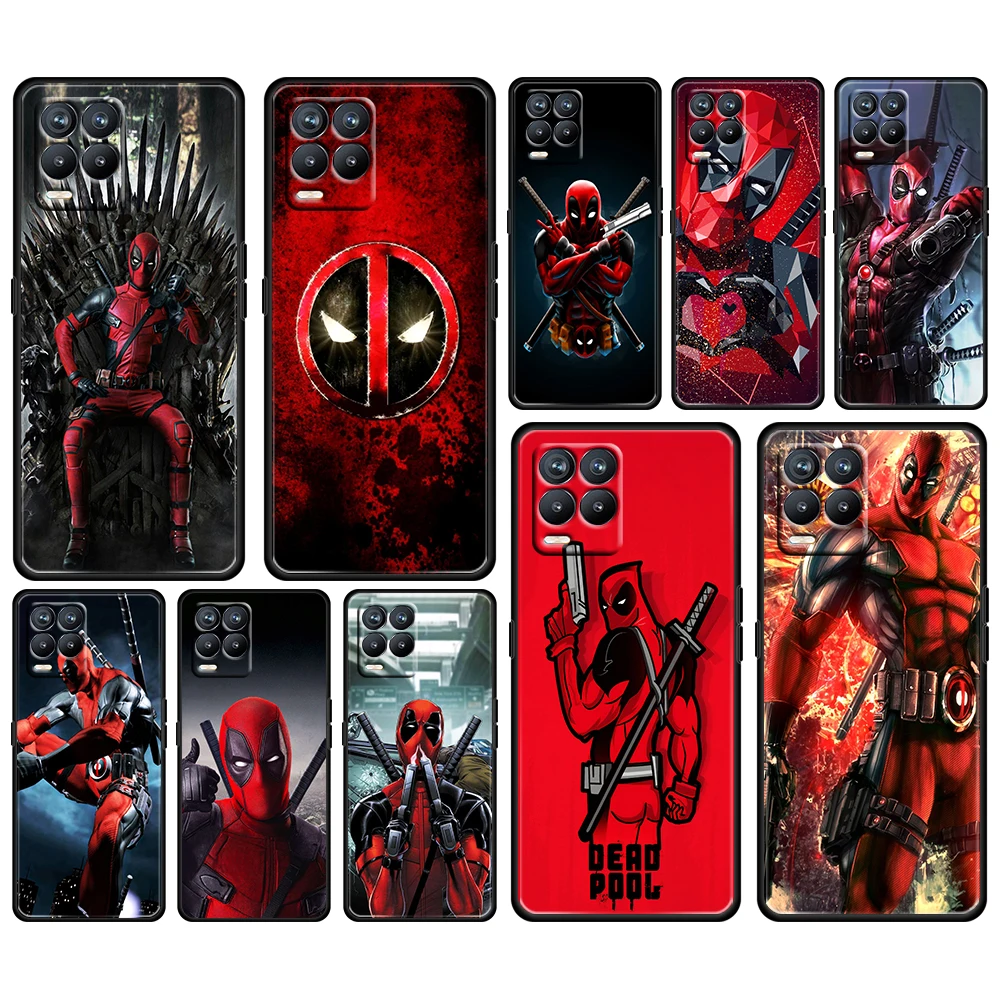 

Marvel Deadpool Hero For OPPO GT Master Find X5 X3 Realme 9 8 6 C3 C21Y Pro Lite A53S A5 A9 2020 Black Phone Case Cover Coque