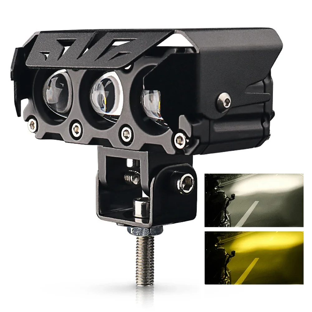 Светодиодный прожектор для мотоцикла двухцветная фара ближнего и дальнего света