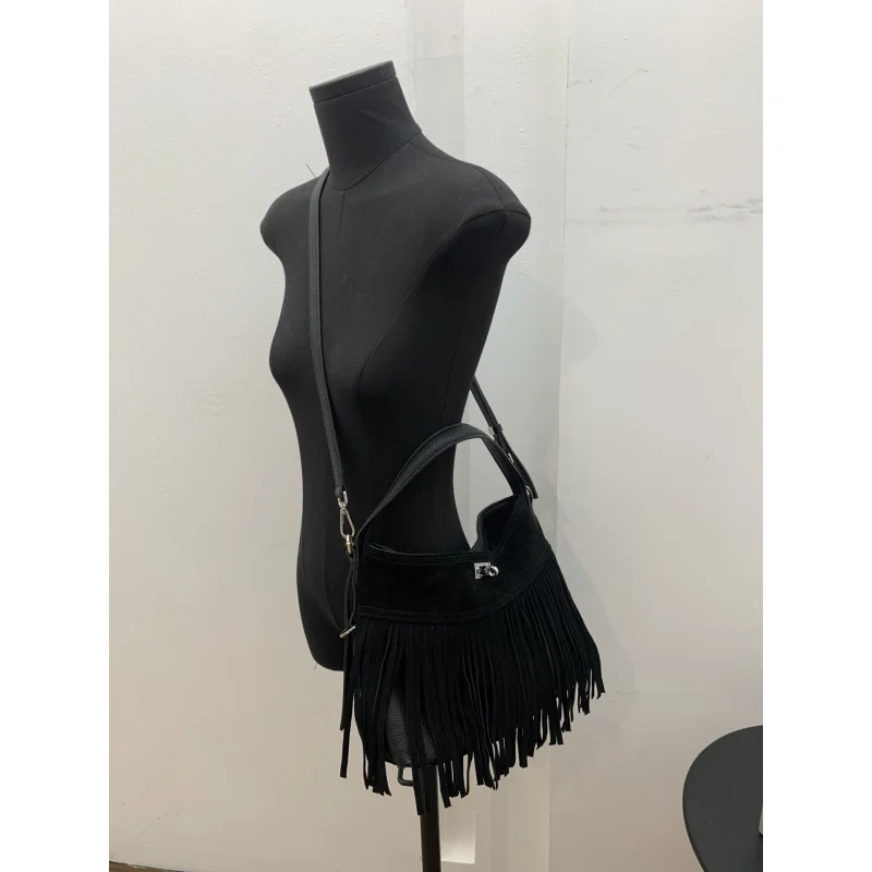 Высококачественная сумка-мессенджер с кисточками в стиле ретро 2024 осенне-зимняя