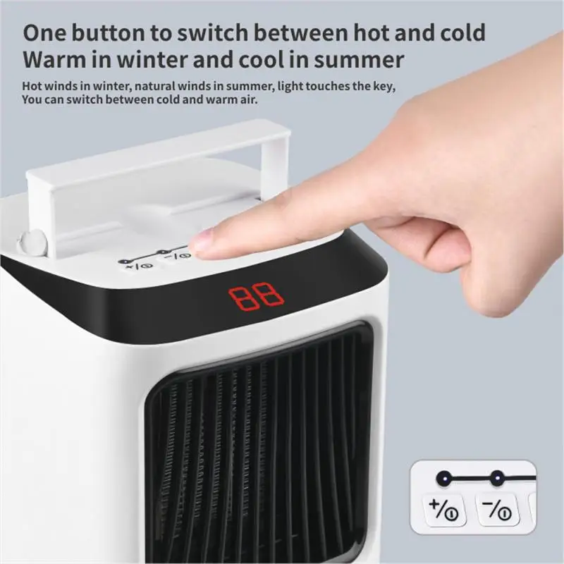 

Adjust Heater Dual Purpose Remote Control Air Conditioner Low Noise 110v-220v Electric Heater Small Home Appliances Night Light