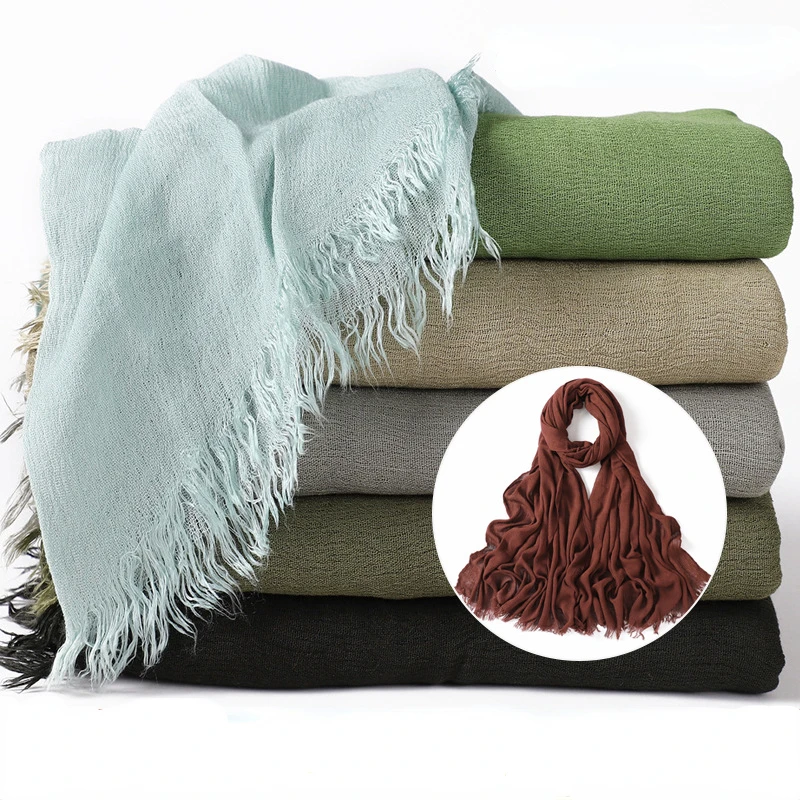 New Hijab Scarf Women Muslim Shawls Crinkle Headscarf Wraps Femme Musulman Headbands Turbans Islamic Bufandas Foulard
