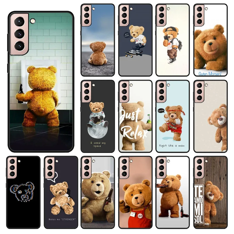 

Phone Case for Samsung Galaxy S23 S22 S20 Ultra S20 S22 Plus S21 S10E S20 FE Note 10Plus 20 Ultra Teddy bear Beer Phone Capa