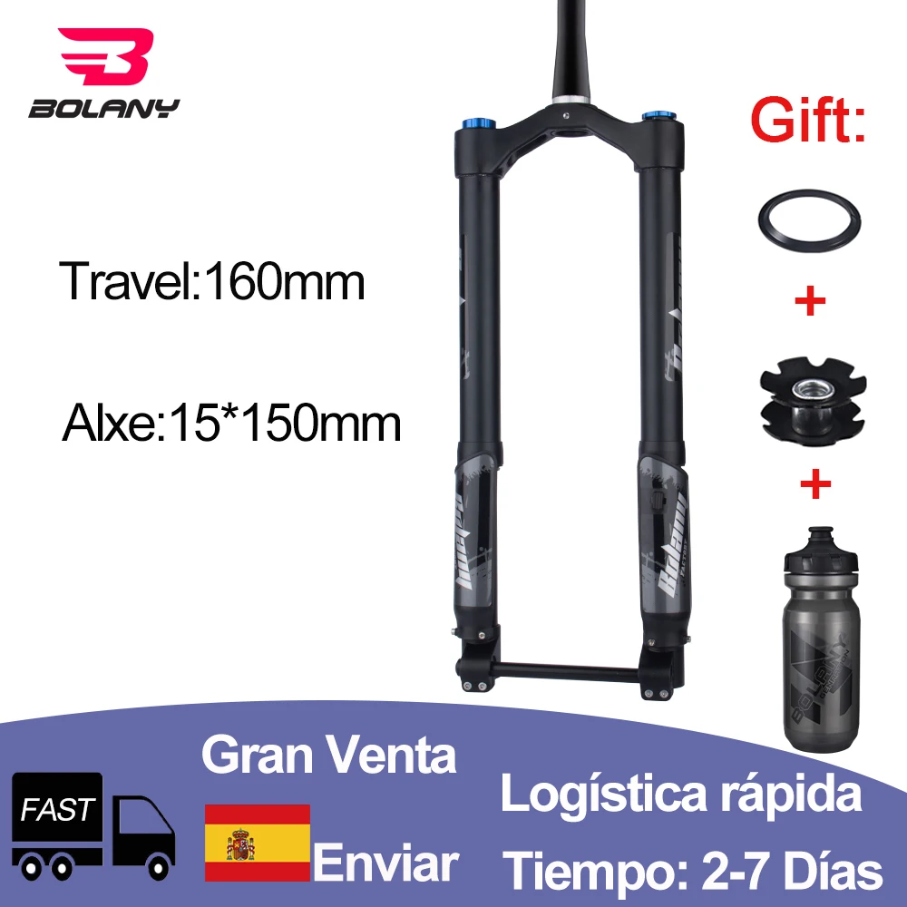 

BOLANY Inverted Fork MTB Snow Bike Beach Bike Shock Absorber Front Fork 5.0 Fat Tire 150*15mm Stroke 140mm Bicycle Accessories