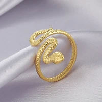 amaxer punk snake ring for men women exaggerated gold color vintage personality stereoscopic opening adjustable rings