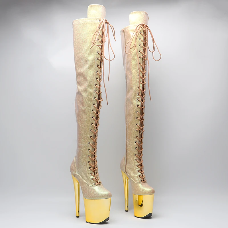 Leecabe  20CM/8inches Pole dancing shoes High Heel platform Boots Pole Dance boots