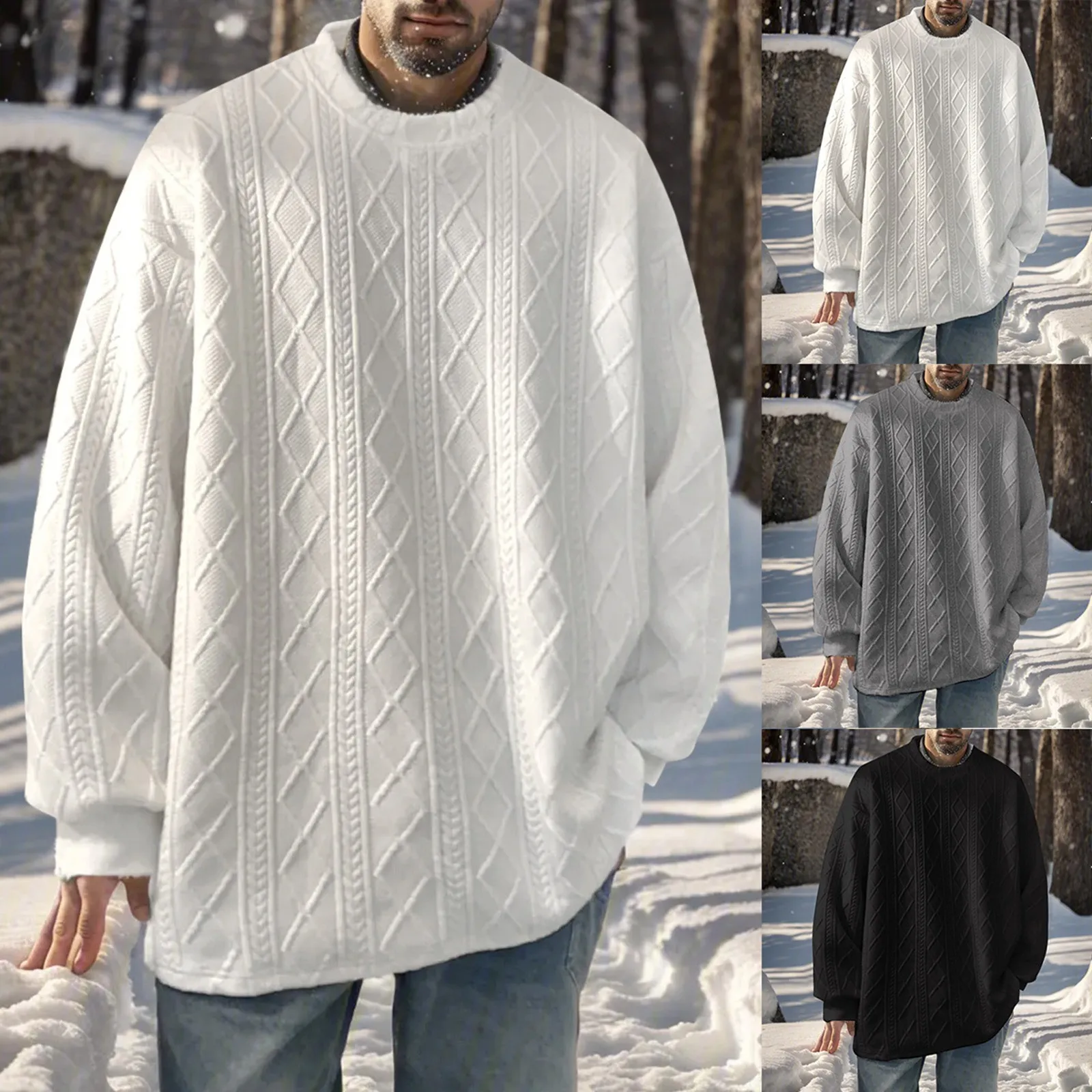 Свитер с узором из стразов для мужчин кардиган на весну и осень Однотонный свитер