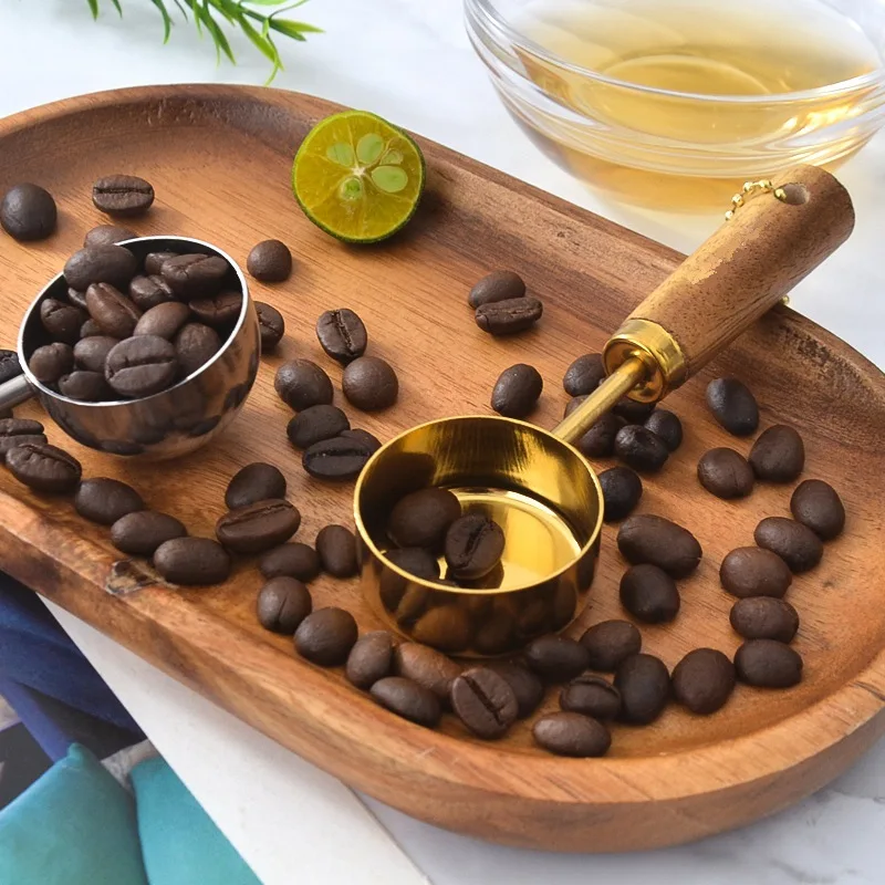1 шт. ложка для кофе с деревянной ручкой мерный стакан позолоченная мерная торта