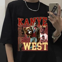 2022 summer new hip hop t shirt kanye west 90s vintage graphics tee shirt for men oversize cotton t shirst streetwear men
