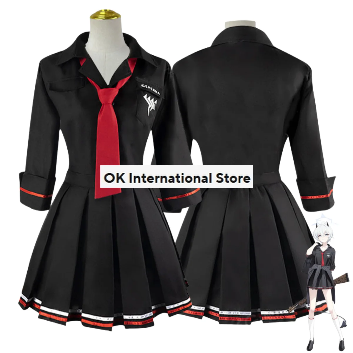 Костюм для косплея Ichiomi Erika из аниме игры Синий архив японская черная школьная