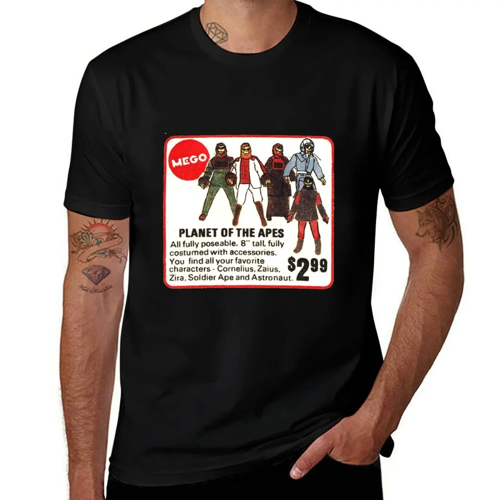 Фото Футболка Mego Planet of the Apes Action Figures, долговечная повседневная футболка №1