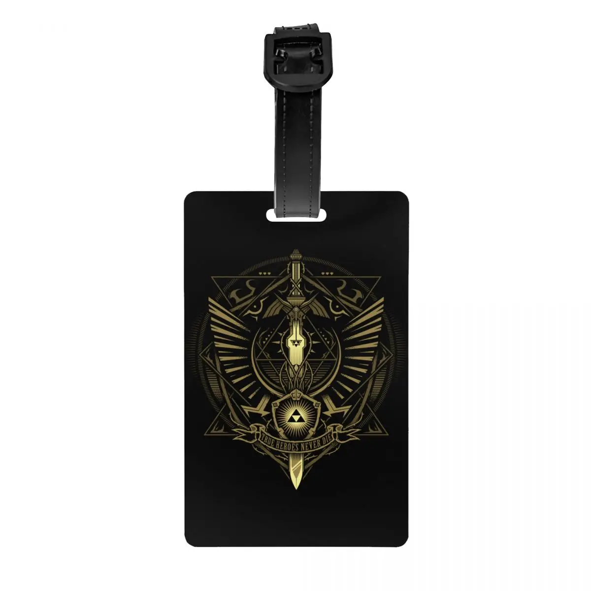 

Zelda True Heroes Never Triforce Video Game Biking Luggage Tag With Name Card Privacy Cover ID Label for Travel Bag Suitcase