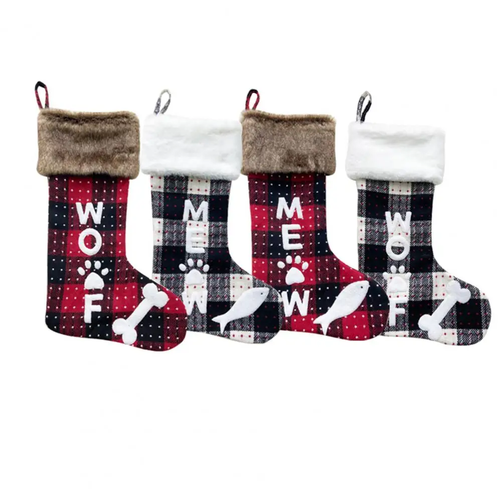 

Износостойкая подвесная Подарочная сумка большого размера с привлекательным мультяшным рисунком, рождественские носки, рождественские подарочные сумки