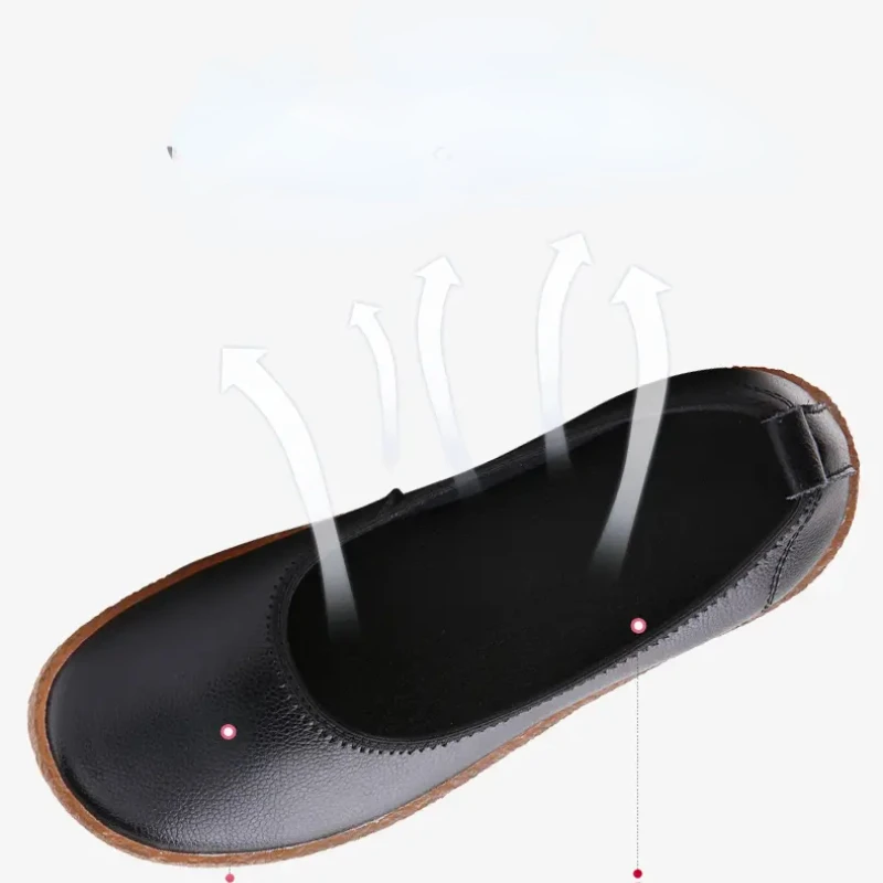 Women Ballet Flats Shoes White Shoes Casual Breathable Slip-on for Office Work Boat Shoes Loafers Ladies Lightweight Footwear