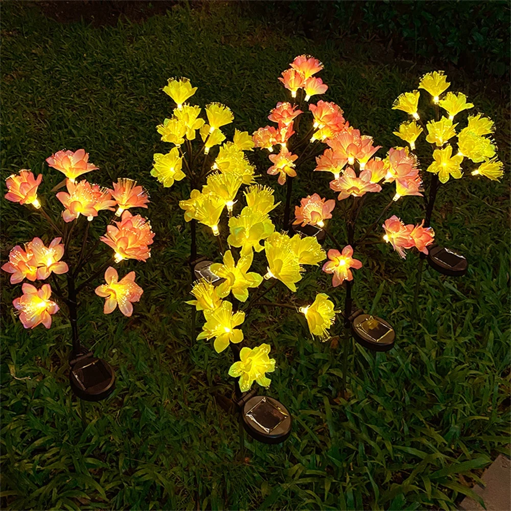 

LED Solar Lights Simulation Flower Decor Lantern For Garden Yard Lawn Night Lights Landscape Lamps Home Decorative Flower Lights